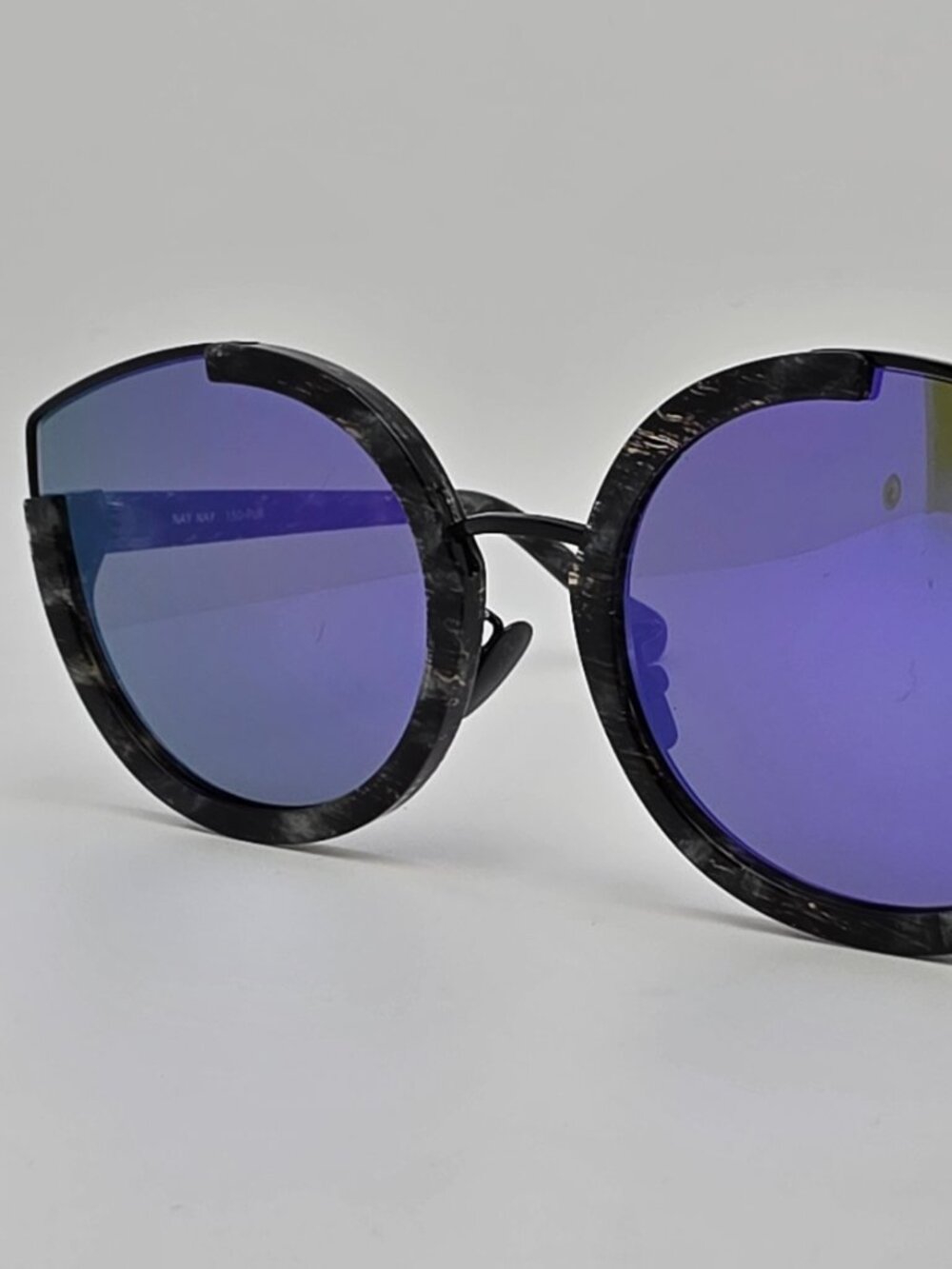 Sunday Somewhere Nay Nay 150 Black Glitter Frame Purple Mirror Lens Sunglasses